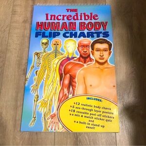 Vintage Hardcover The Incredible Human body flip chart Anatomy learning